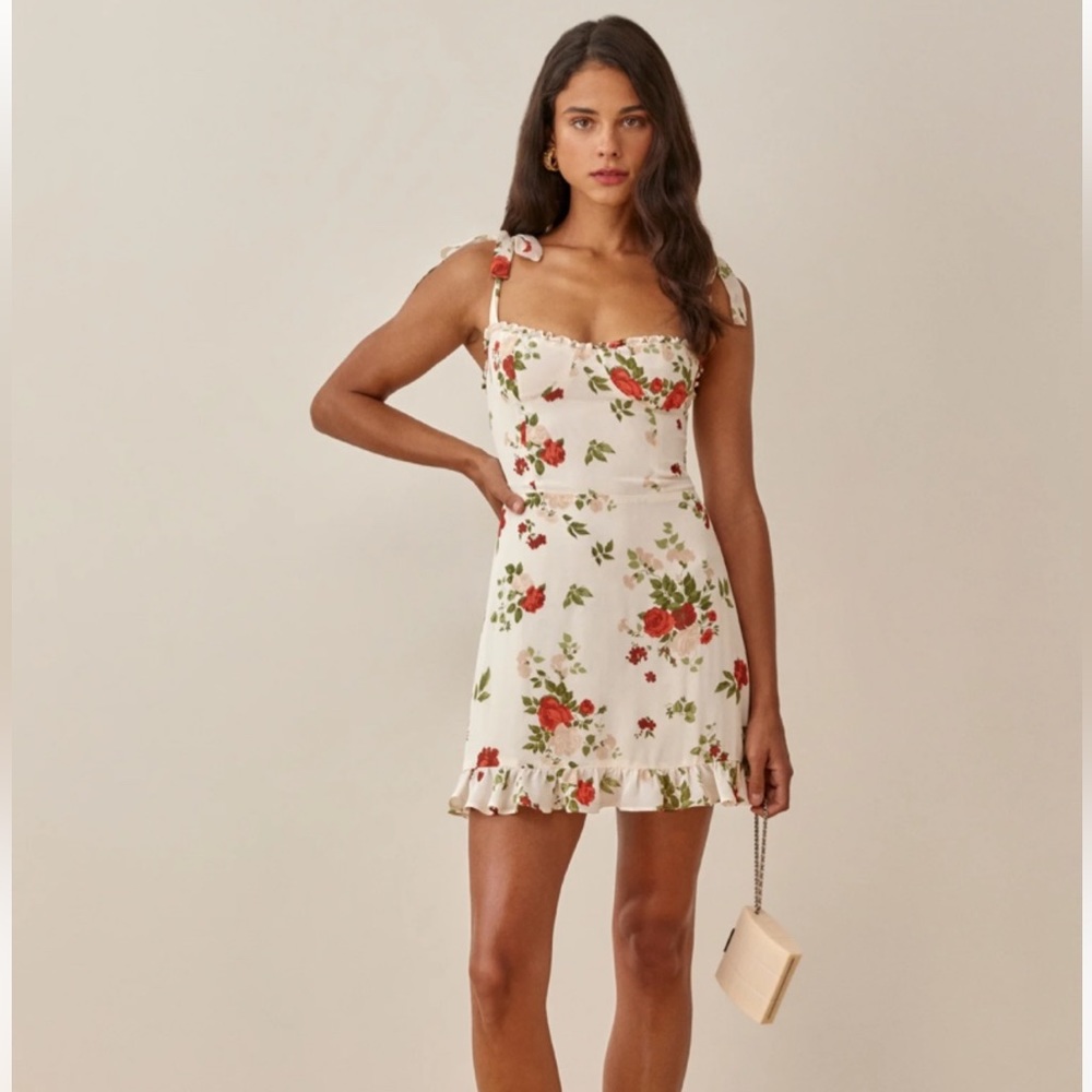 Worn $218 Reformation Christine Dress in Maureen print - size 8